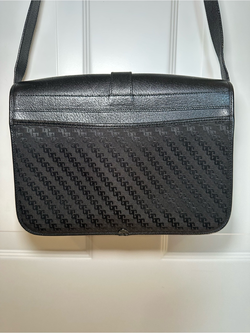 Vintage Gucci Black GG Canvas Leather Gold Buckle Shoulder Bag + Matching Wallet - Picture 5 of 16